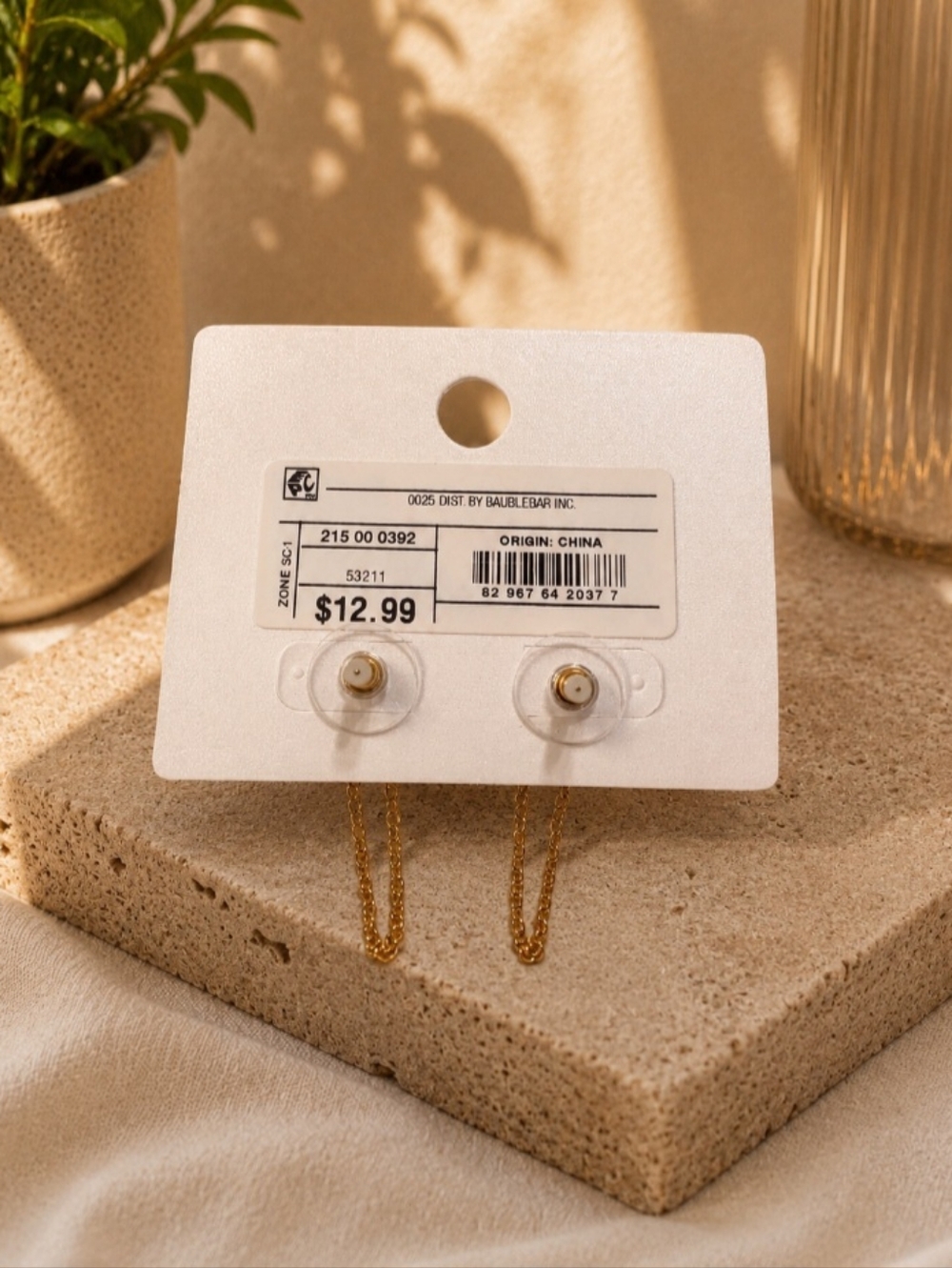 Baublebar Gold Chain Hoop Earrings - Picture 3 of 3